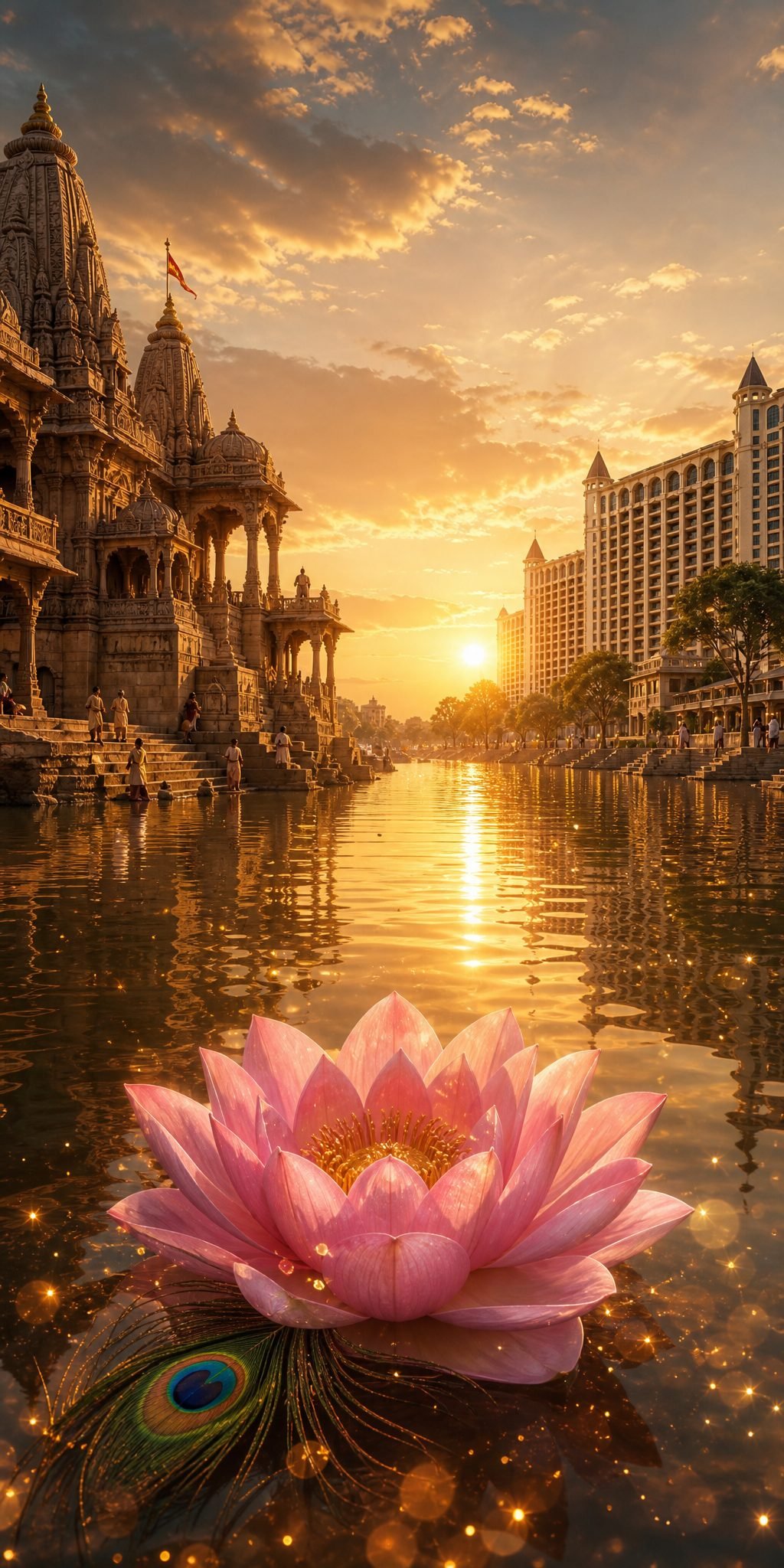Temple skyline in Vrindavan